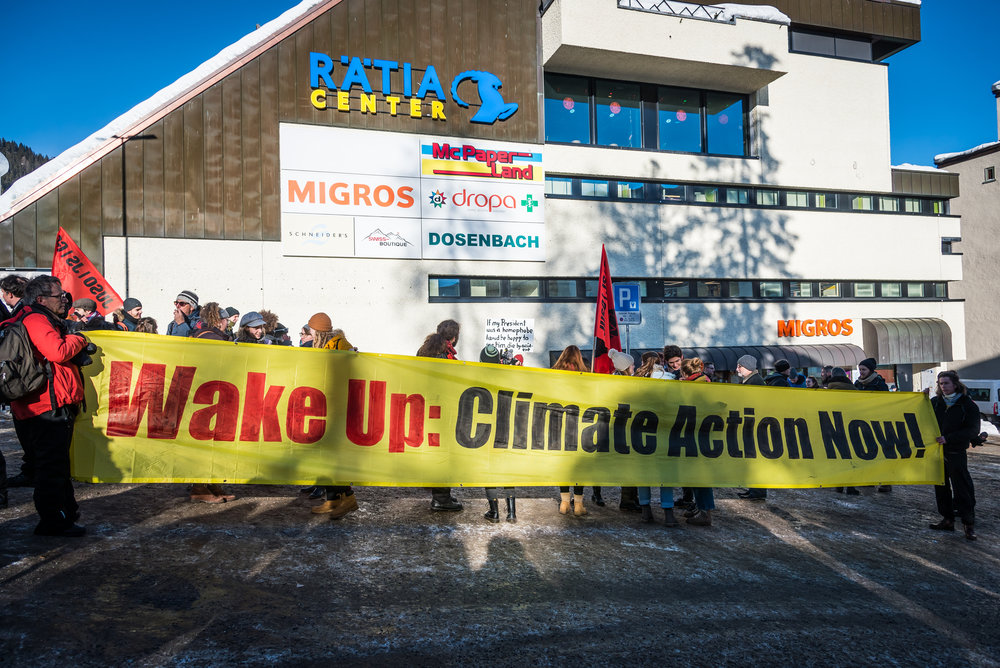 Climate protest at World Economic Forum, Davos, Switzerland, January 2019
